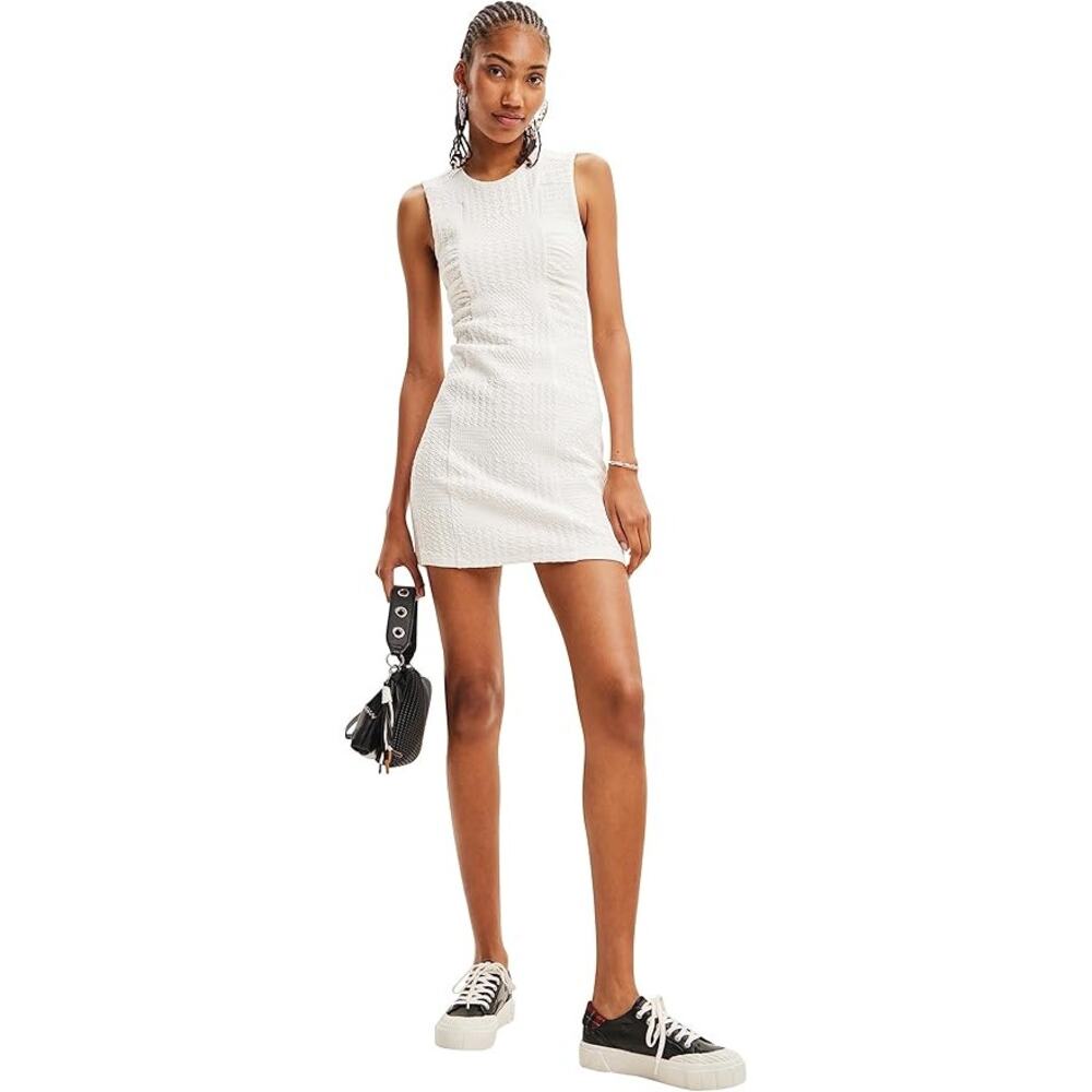 Desigual Dress Women Large White Textured Shift Bodycon NWT $145 - Picture 8 of 11